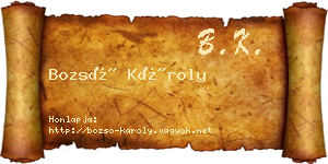 Bozsó Károly névjegykártya