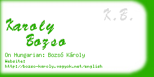 karoly bozso business card